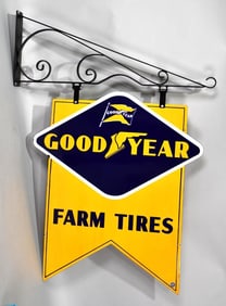 Goodyear Farm Tires w/Both Logos Porcelain Sign (TAC)