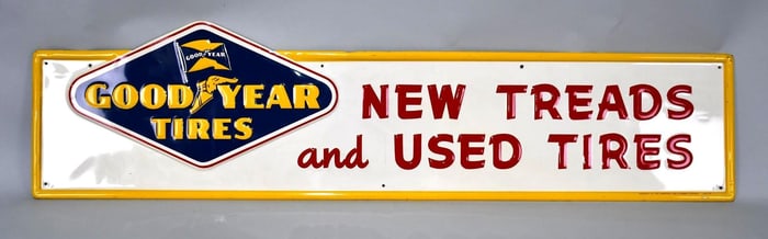 Goodyear Tires "New Treads & Used Tires" Metal Sign (TAC)