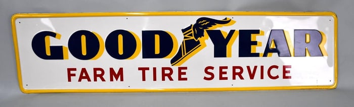 Goodyear Farm Tire Service w/Logo Metal Sign (TAC)