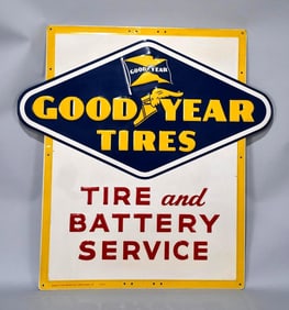 Goodyear Tires "Tire & Battery Service" Metal Sign (TAC)