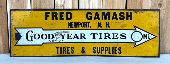 Goodyear Tires w/Logo & Arrow Metal Sign (TAC)