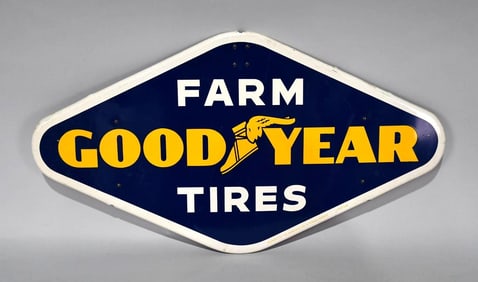 Goodyear Farm Tires w/Logo Metal Rack Sign (TAC)