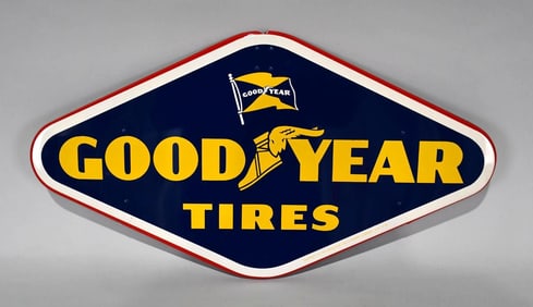 Goodyear Tires w/Both Logo Metal Rack Sign (TAC)