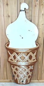Large Porcelain Ice Cream Cone Sign (TAC)