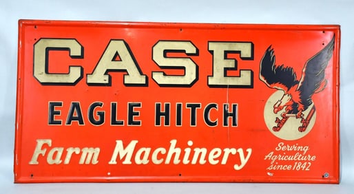 Case Eagle Hitch Farm Machinery w/Logo Metal Sign (TAC)