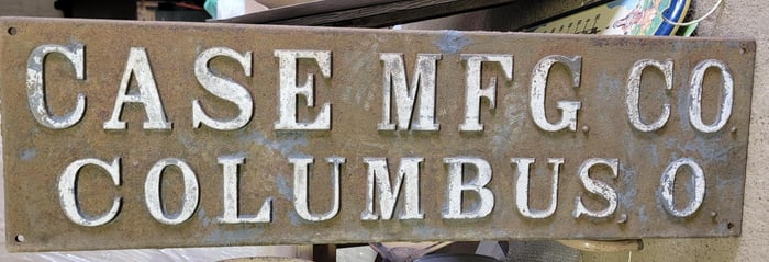 Case Mfg. Co. Columbus, O. Cast Iron Sign