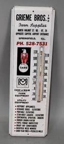 Grieme Bros. Case Farm Machinery & More Metal Thermometer