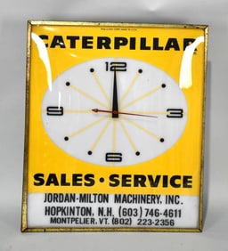 Caterpillar Sales & Service Lighted Clock