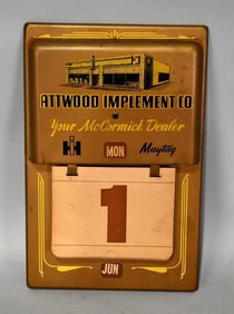 Attwood Implement IH & Chrysler Metal Calendar