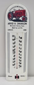 IH Farmall w/ Tractor Metal Thermometer - Cresco, NE