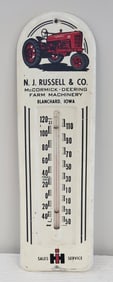 IH Farmall w/ Tractor Metal Thermometer - Blanchard, IA