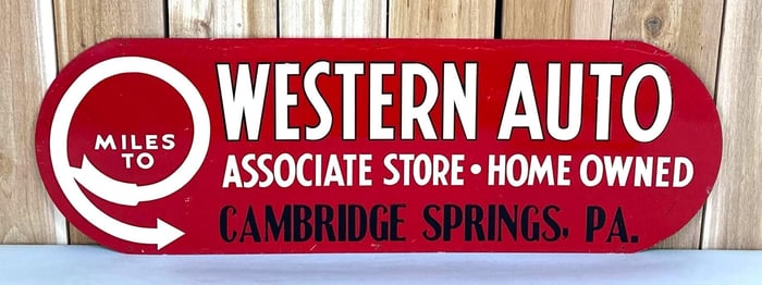 Western Auto Associate Store w/Logo Metal Sign (TAC)