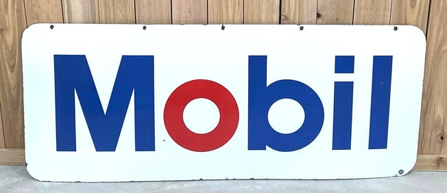 Mobil w/Red "O" Porcelain Identification Sign (TAC)