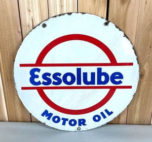 Essolube Motor Oil w/Logo Porcelain Sign (TAC)