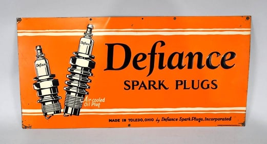 Defiance Spark Plugs Metal Sign (TAC)