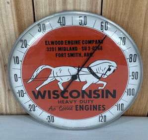 Wisconsin Heavy Duty Engines w/Logo Round Thermometer