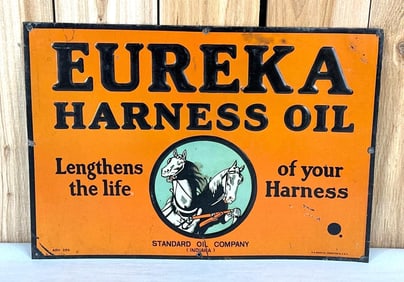 Standard Oil of Indiana Eureka Harness Oil Metal Sign (TAC)