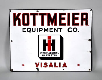 International Harvester Kottmeier Equipment Co. Porcelain Sign (TAC)