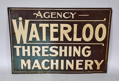 Agency Waterloo Threshing Machinery Metal Tacker Sign (TAC)