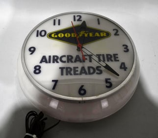 Good Year Aircraft Tires Lighted Clock