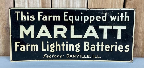 Marlatt Farm Lighting Batteries Metal Tacker Sign (TAC)