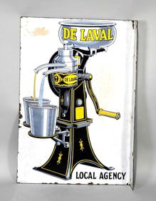 De Laval Local Agency w/Cream Separator Porcelain Flange Sign (TAC)
