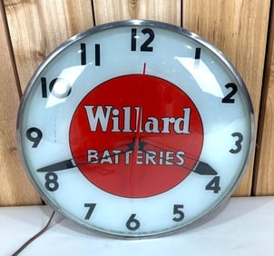 Willard Batteries Telechron Lighted Clock