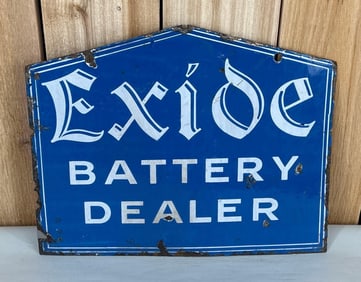 Exide Battery Dealer Porcelain Sign (TAC)