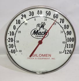 Mack Truck Gilomen Truck & Equipment Round Thermometer
