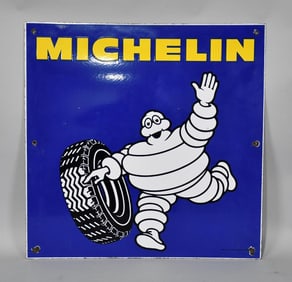Michelin w/Bibendum & Tire Porcelain Sign (TAC)
