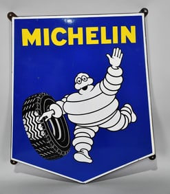 Michelin w/Bibendum & Tire Porcelain Sign (TAC)