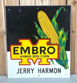 Embro Hybrid Seed Corn w/Logo Metal Sign (TAC)