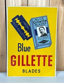 Blue Gillette Blades Metal Sign (TAC)