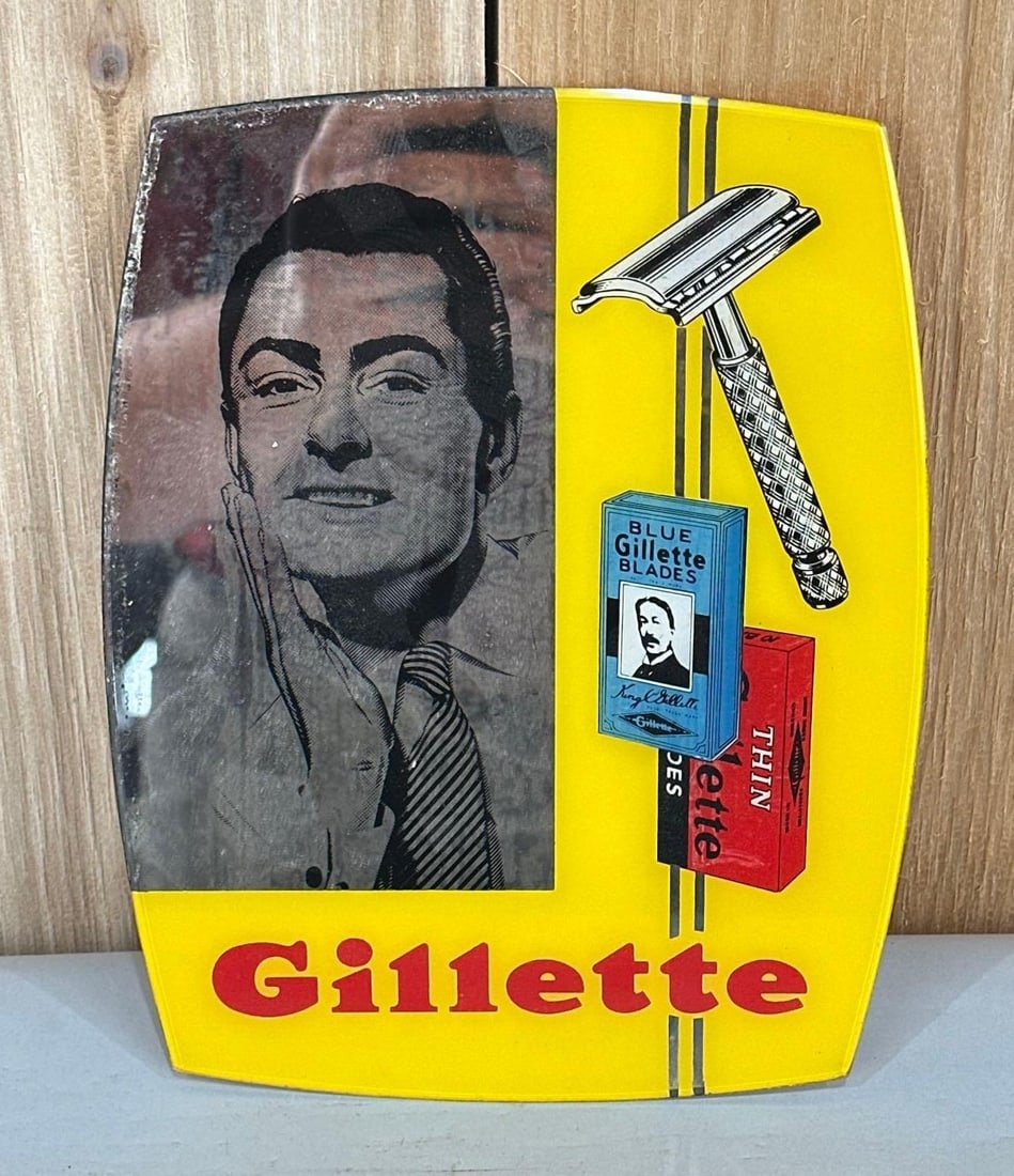 Gillette (razor) Glass Sign - Jul 25, 2025 | Matthews Auctions, Llc In Wi