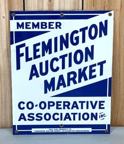 Member Flemington Auction Market Porcelain Sign (TAC)