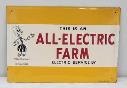 All Electric Farm Metal Sign
