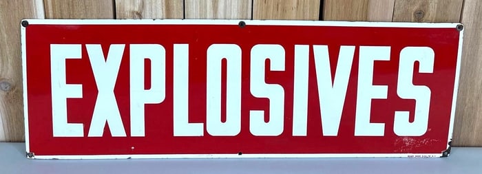 Explosives Porcelain Sign (TAC)