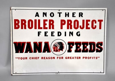 Wana Feeds w/Indian Logo Metal Tacker Sign (TAC)