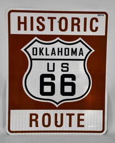 Historic Route Oklahoma US 66 Metal Sign