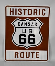Historic Route Kansas US 66 Metal Sign