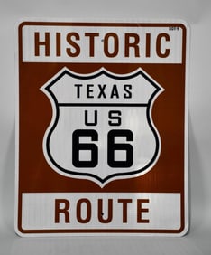 Historic Route Texas US 66 Metal Sign