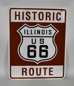 Historic Route Illinios US 66 Metal Sign