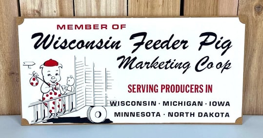Wisconsin Feeder Pig Masonite Sign