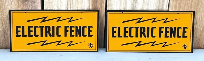2-Electric Fence Metal Sign