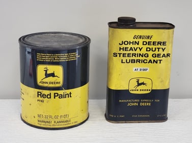 Lot of (2) John Deere Metal Cans