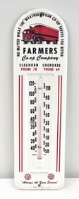 Farmer Co-op w/ Truck Metal Thermometer