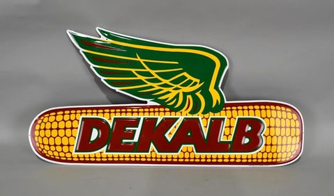 1973 Dekalb Di-Cut Wing Metal Sign