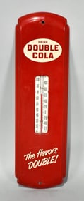 Drink Double Cola "the flavor's Double!" Metal Thermometer (TAC)