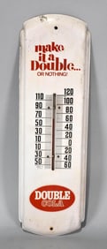 Double Cola "make it a double or nothing" Metal Thermometer (TAC)