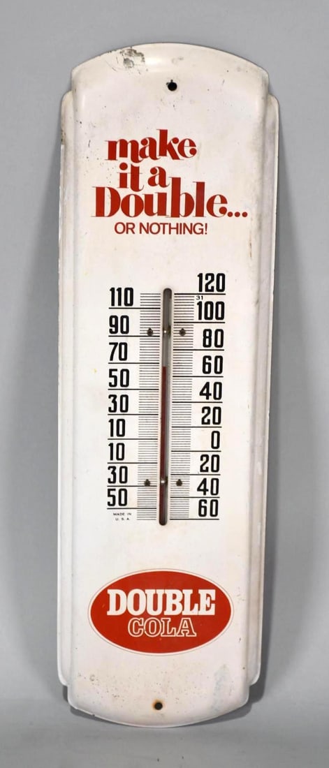 Double Cola "make it a double or nothing" Metal Thermometer (TAC) (1 of 4)